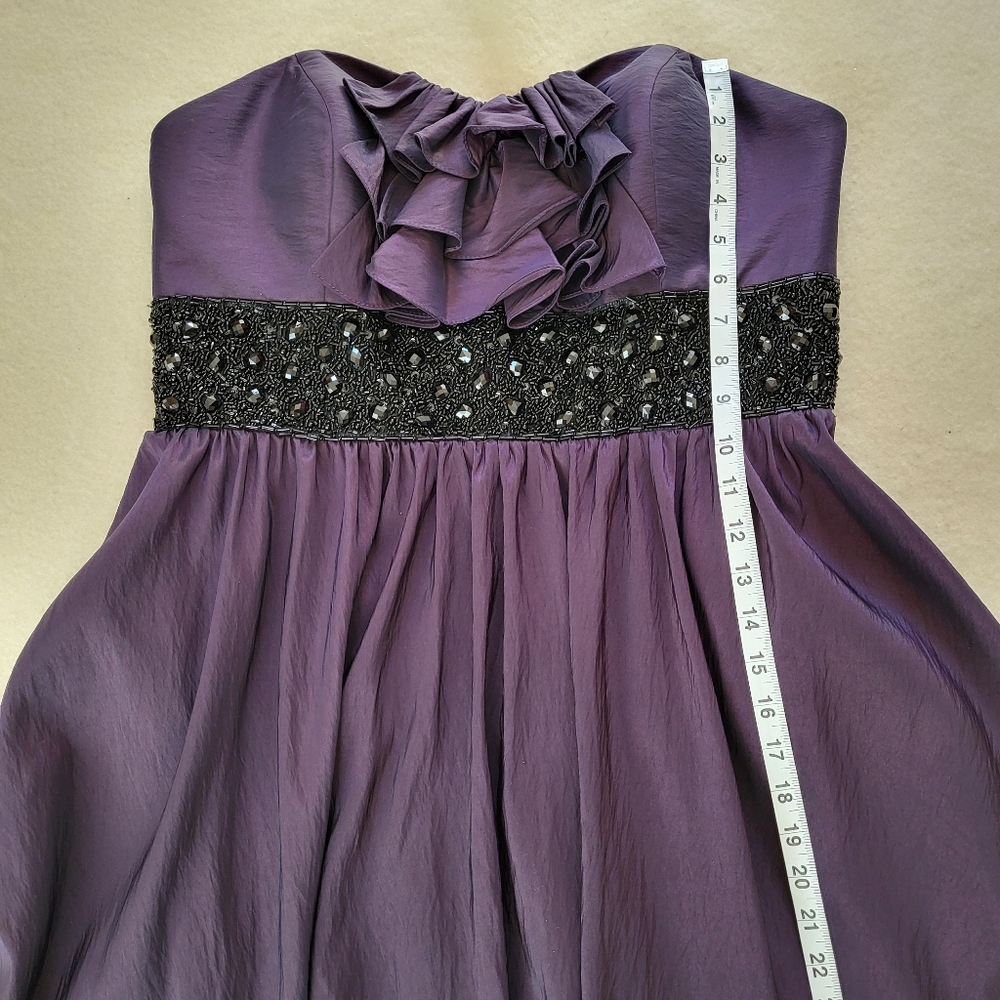 Vintage Strapless Formal Maxi Gown Purple Size 14 Flirt By Maggie Sottero - Picture 4 of 16